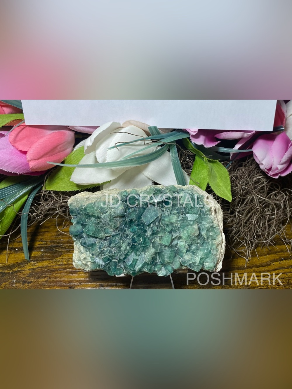 Green & Blue Cubic Fluorite On Matrix